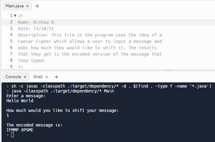 A coding page which is half white on the top and black on the bottom, including the description of the code and a demo of the code in action.