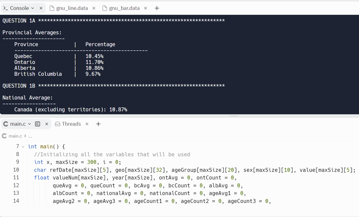 A coding page which is half white on the top and black on the bottom, including the description of the code and a demo of the code in action.